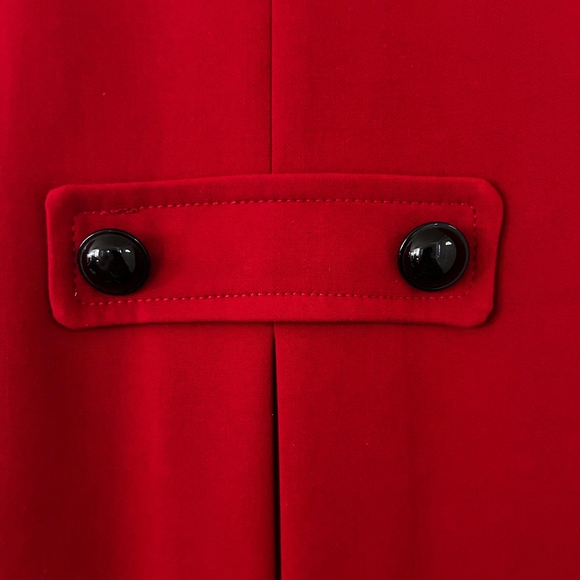 Worthington Red Pea Coat with Black Buttons - Picture 4 of 11